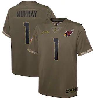 youth nike kyler murray olive arizona cardinals 2022 salute